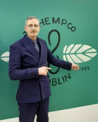 Jim McDonald in a hemp suit