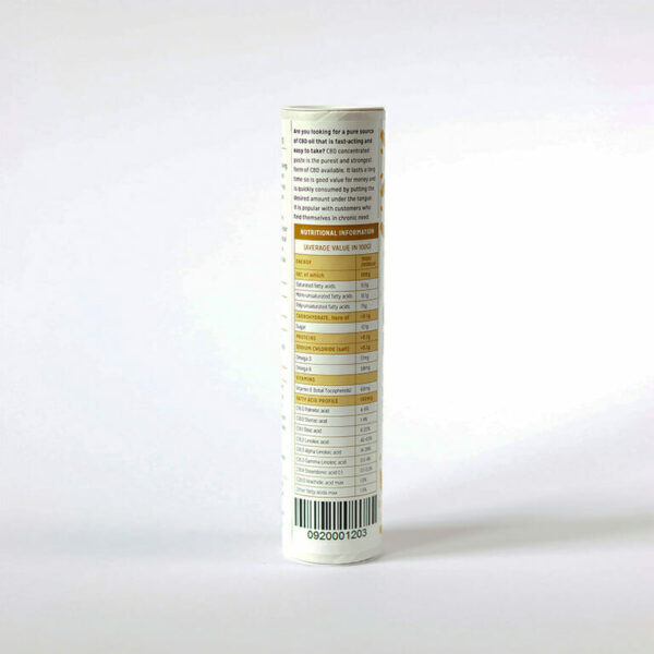 CBD Paste 2g Nutrition Label by Hemp Company