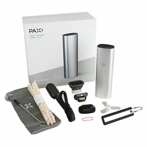 Pax 3 silver vape kit with accessories
