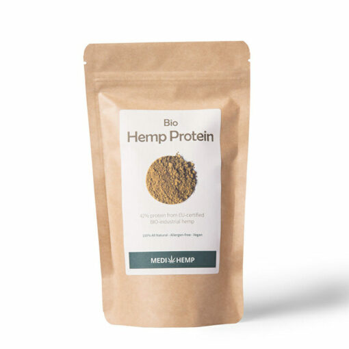 Protein powder infused with organic hemp extracts by MediHemp