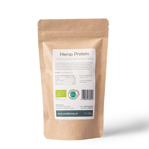 Protein powder infused with organic hemp extracts Nutrition by MediHemp