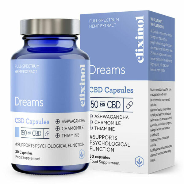 Dreams CBD Capsules 150mg by Elixinol
