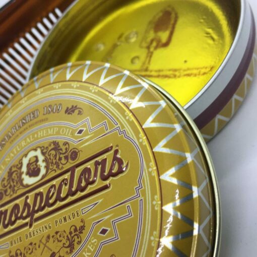 Hair Dressing Pomade Gold Rush Open Lid with Comb