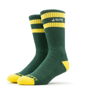 THTC Low Class Letter Crew Hemp Socks - Green