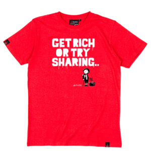 THTC Get Rich or Try Sharing Hemp T-Shirt Red (Premium Weight)