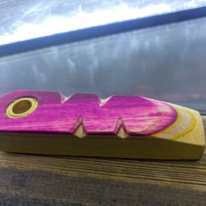 Nepalese Wooden Pink Pipe - 9.7cm